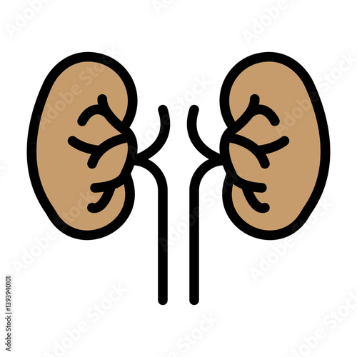 Kidneys Vector Filled Icon Design
