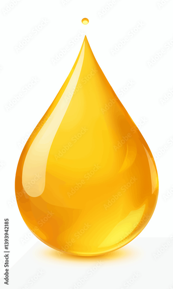 Golden oil drop with small droplet above