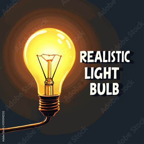 Glowing light bulb illustration on dark background
