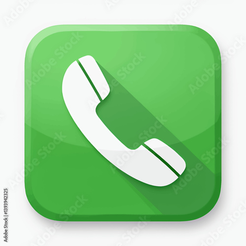 Green rounded square app icon with white phone receiver