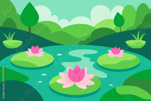 pink water lily