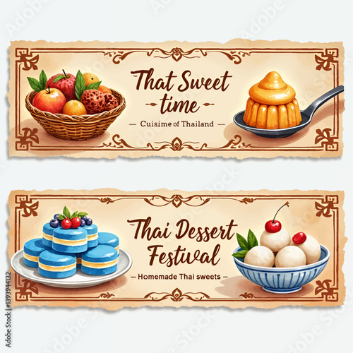 Thai Dessert Festival Banners, Sweet Treats, Cuisine of Thailand
