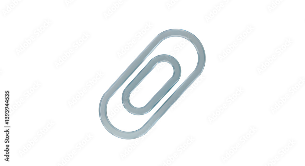 Paper Clip Isolated on Transparent Background Office Supply Macro View Paper Clip Isolated on Transparent Background Office Supply Macro View