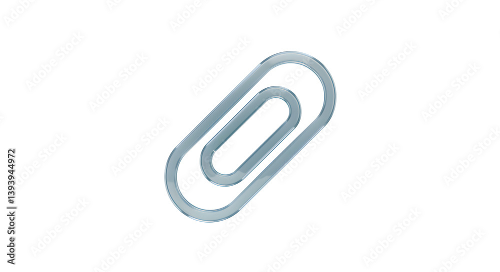 Isolated Silver Paper Clip on Transparent Background for Office Supplies Isolated Silver Paper Clip on Transparent Background for Office Supplies