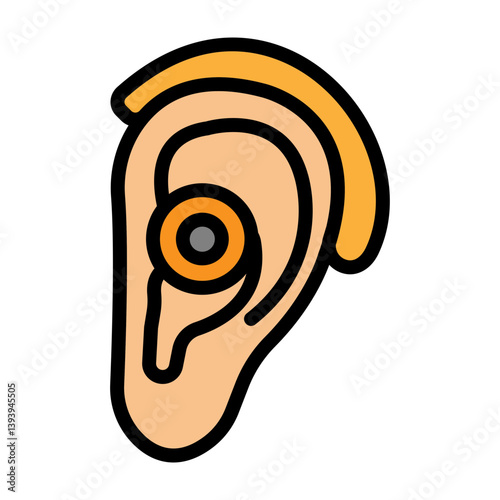 Hearing Aid Vector Filled Icon Design 