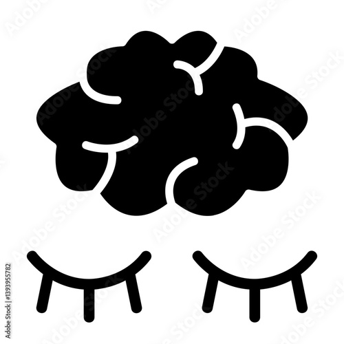 Eyes Closed Solid Icon