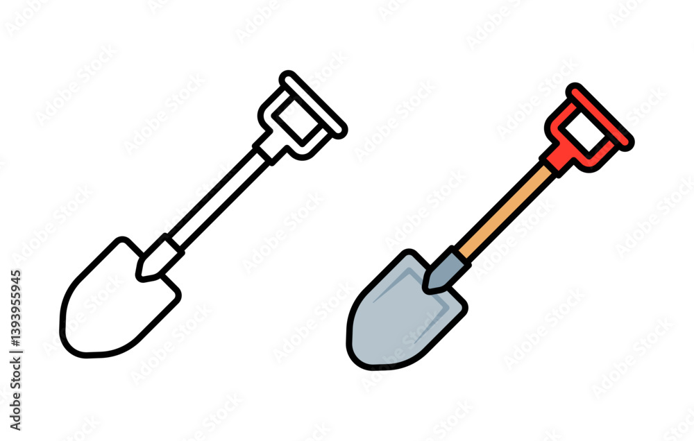 Vector Shovel Flat Illustration Vector Shovel Flat Illustration
