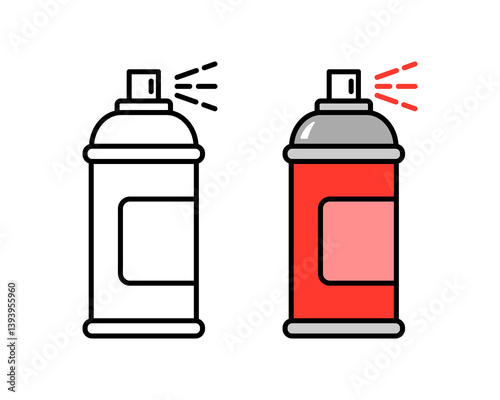 Vector Spray Can Flat Illustration