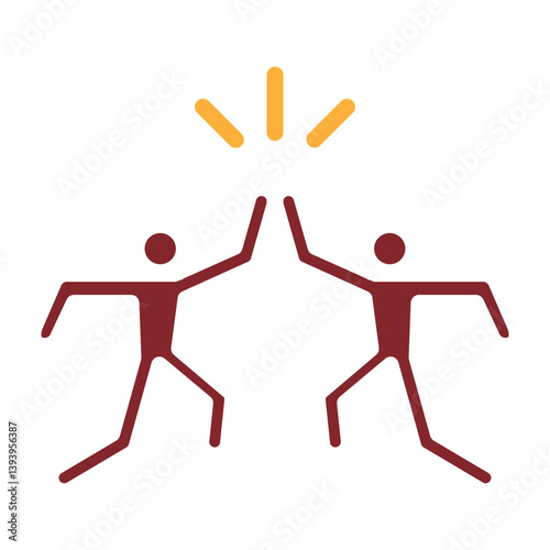 High Five Vector Glyph Two Colors Icon Design