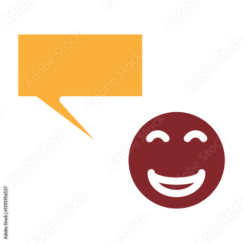 Happy Chat Vector Glyph Two Colors Icon Design
