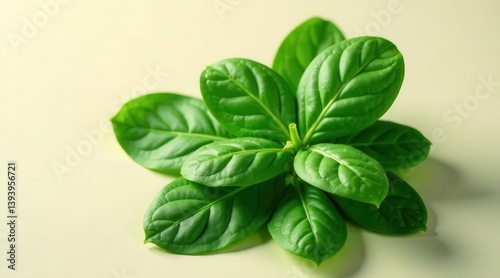 Vibrant Green Foliage Displaying Natural Beauty and Freshness on a Pale Background