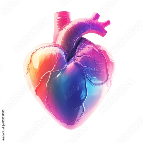 A vivid abstract painting of a human heart blending anatomical realism and expressive splashes of red, blue, and orange, symbolizing emotion, passion, and the fusion of art and science