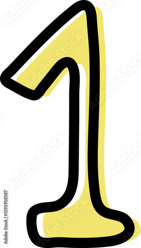1 one fun letter outline doodle font