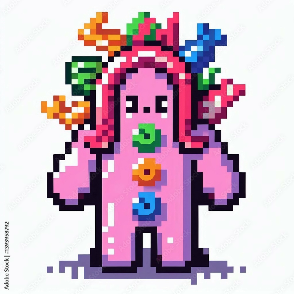 Fototapeta premium Pixelated Candy Creature Suitable for Art Exhibition