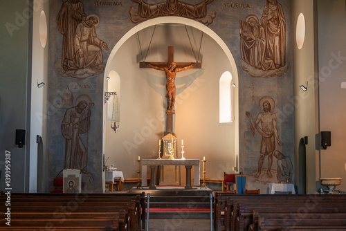 Chapel of the Immaculate Conception on San Cristobal Hill in Santiago, Chile