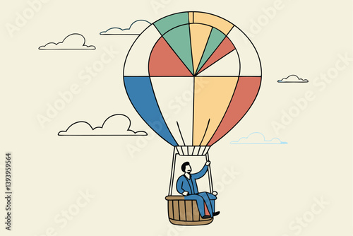 Wallpaper Mural Business pie chart forecast, prediction or plan, investment asset allocation, marketing diagram or statistics data, research concept, businessman look through telescope on pie chart diagram balloon. Torontodigital.ca