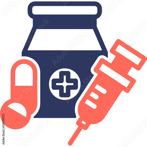 Medicine glyph color icon
