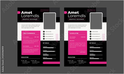 Professional modern and minimal resume CV, Clean and modern resume portfolio CV template