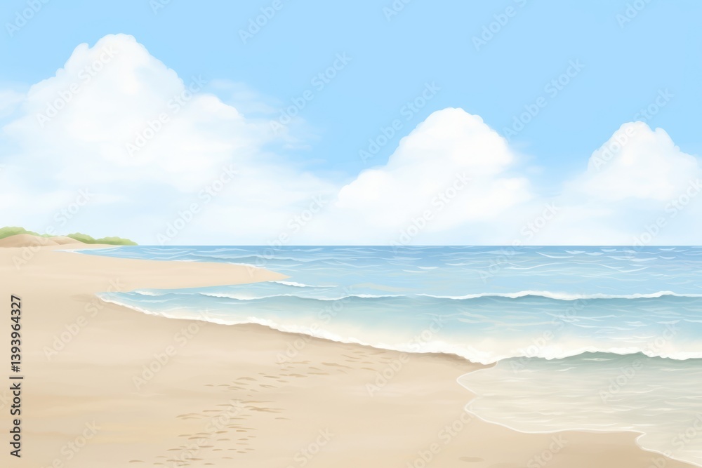 Painting of beach landscape outdoors horizon. Painting of beach landscape outdoors horizon.