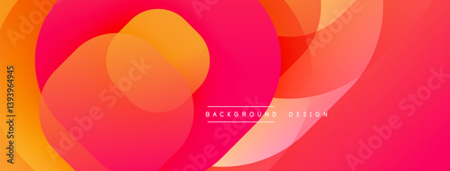 Abstract vibrant design features overlapping circles. Warm colors blendpink, orange, yellowcreating dynamic visual texture. Modern aesthetic suitable for backgrounds, presentations.