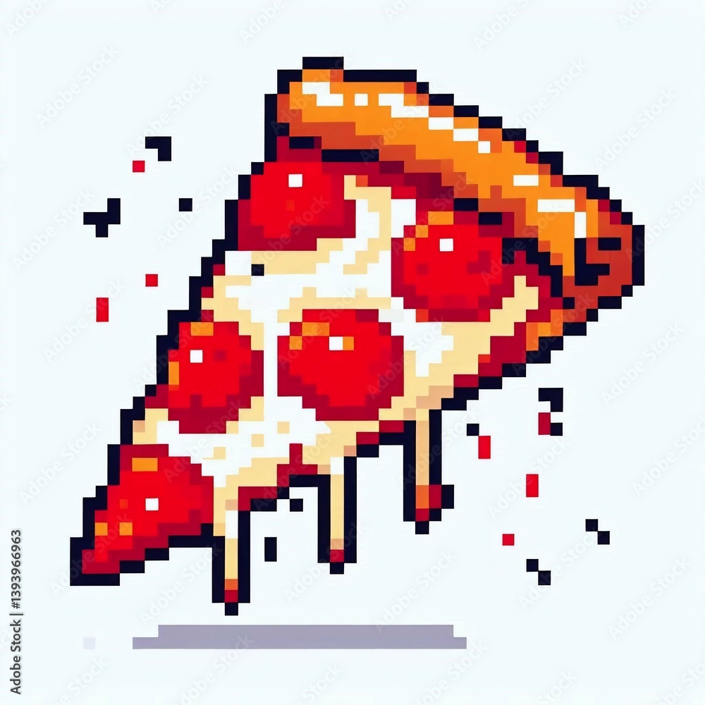 Fototapeta premium Pixel Perfect Pizza Slice Suitable for marketing material