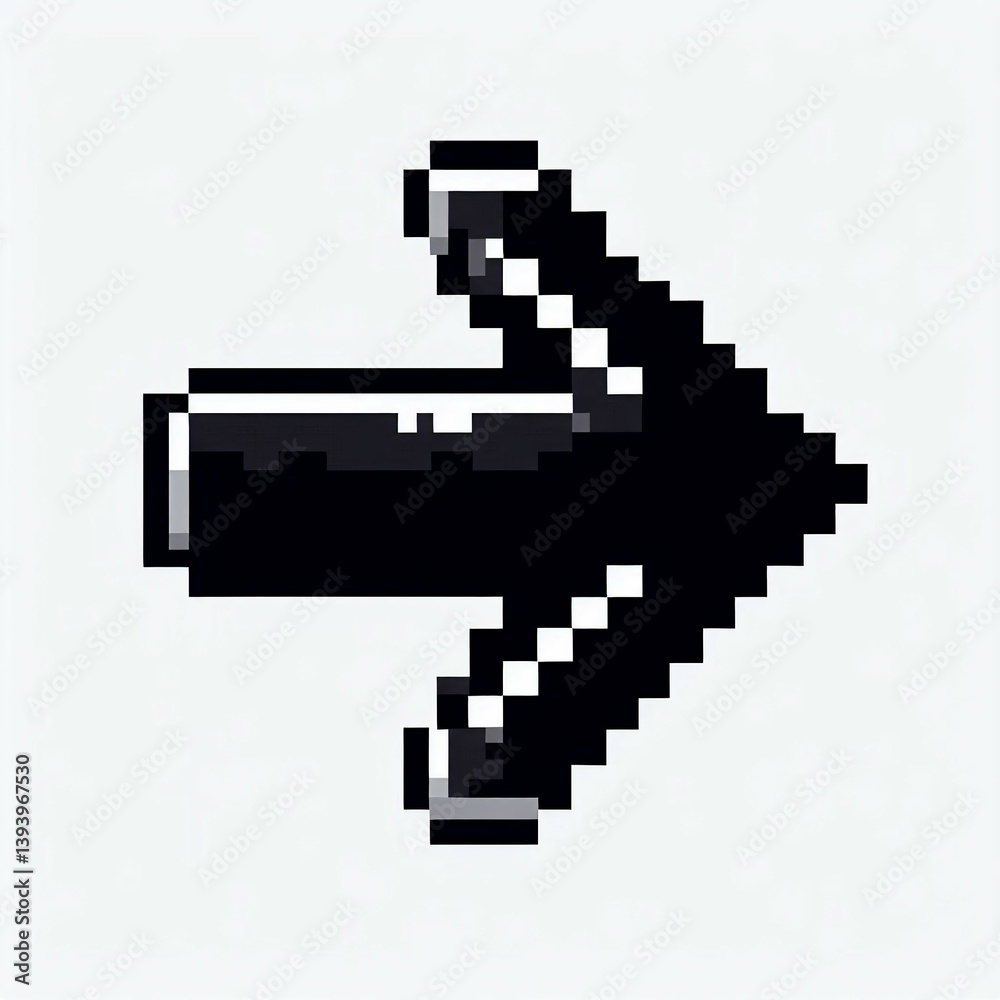 Fototapeta premium Pixelated Black Right Arrow Suitable For Web Design Resource