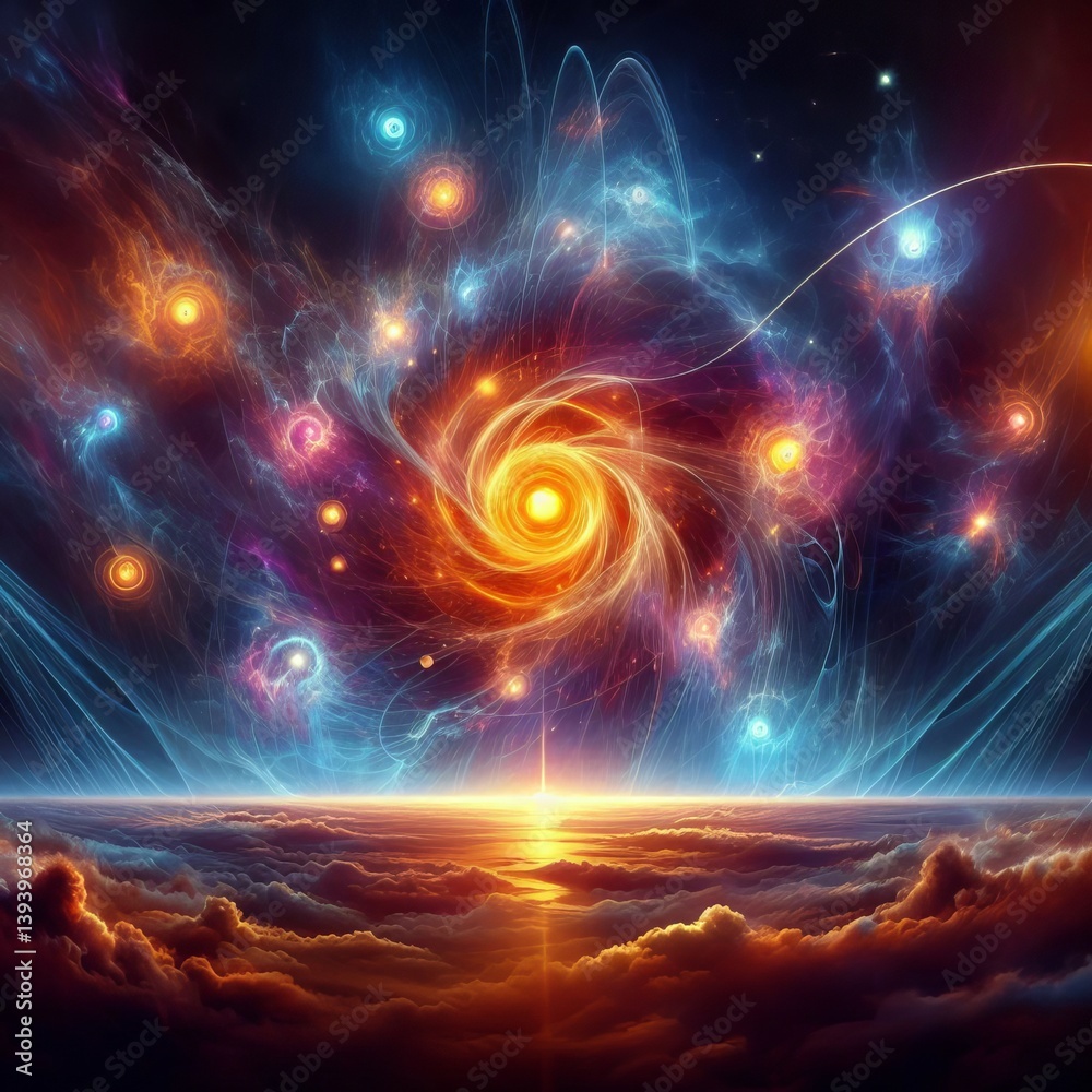 Obraz premium Cosmic Ray Gamma Ray with a High Energy Photon A high energy pho