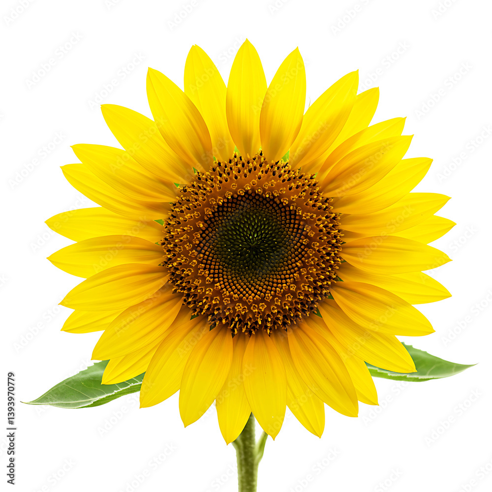 Sunflower Head with Petals and Leaf Isolated on Transparent Background
Sunflower Head with Petals and Leaf Isolated on Transparent Background