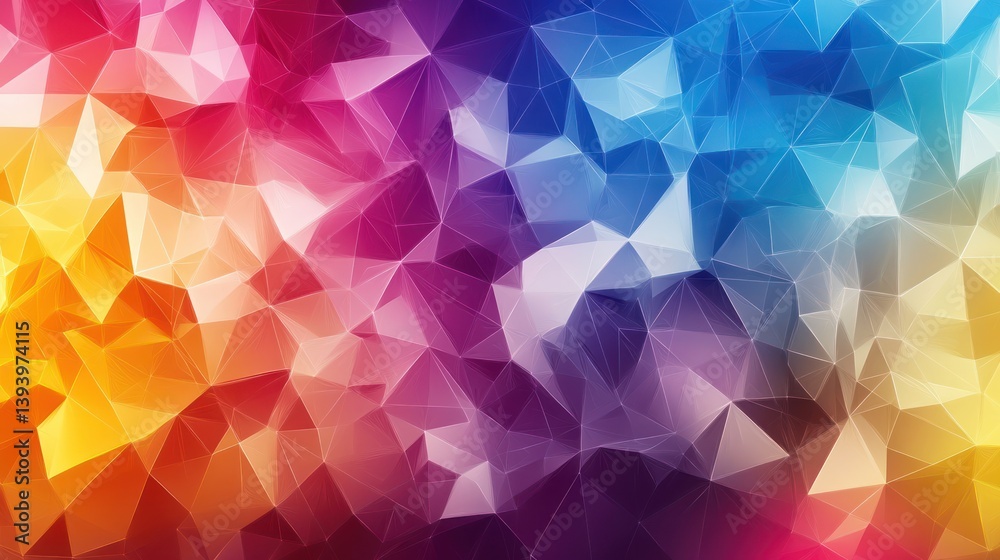 Obraz premium Colorful abstract polygonal background, vibrant geometric texture, digital art, website banner