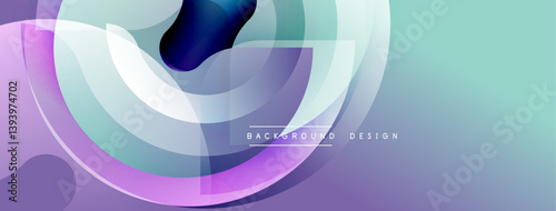 Abstract flowing shapes, layered translucent forms create dynamic composition. Gradient colorspurple, blue, tealblend seamlessly. Modern design element for backgrounds or presentations.