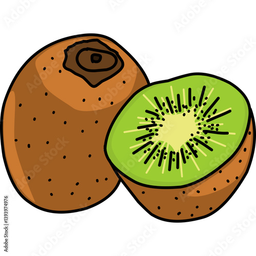 illustration of a kiwi fruit