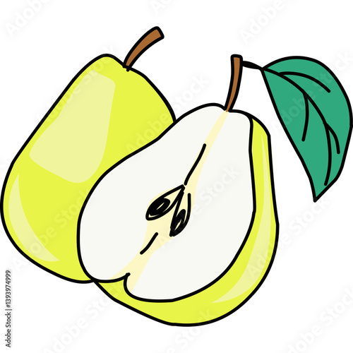 pear with leaf
