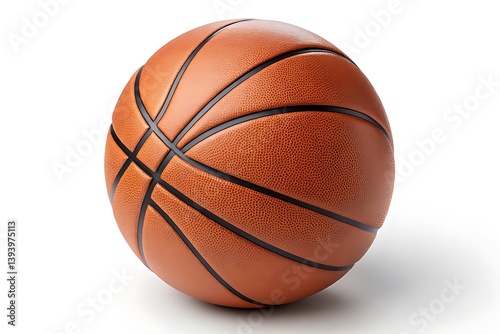 Orange basketball with black lines, symbolizing teamwork and passion for sports.