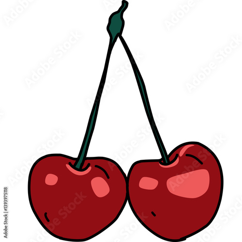 cherry on white background