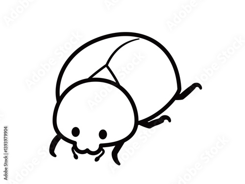 虫さん_カナブン_モノクロ