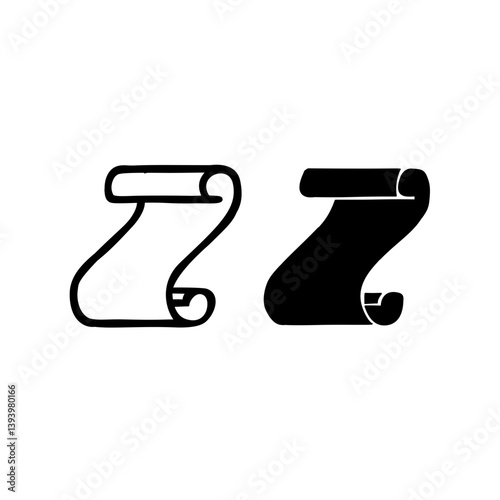 magic scroll vector, hand drawn illustration 