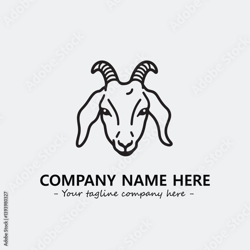 Head of goat illustration black and white for logo company vector image
