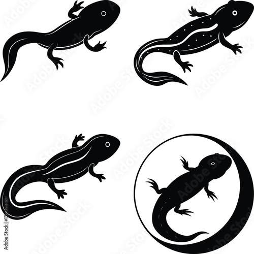 Tadpole Silhouette vector illustration