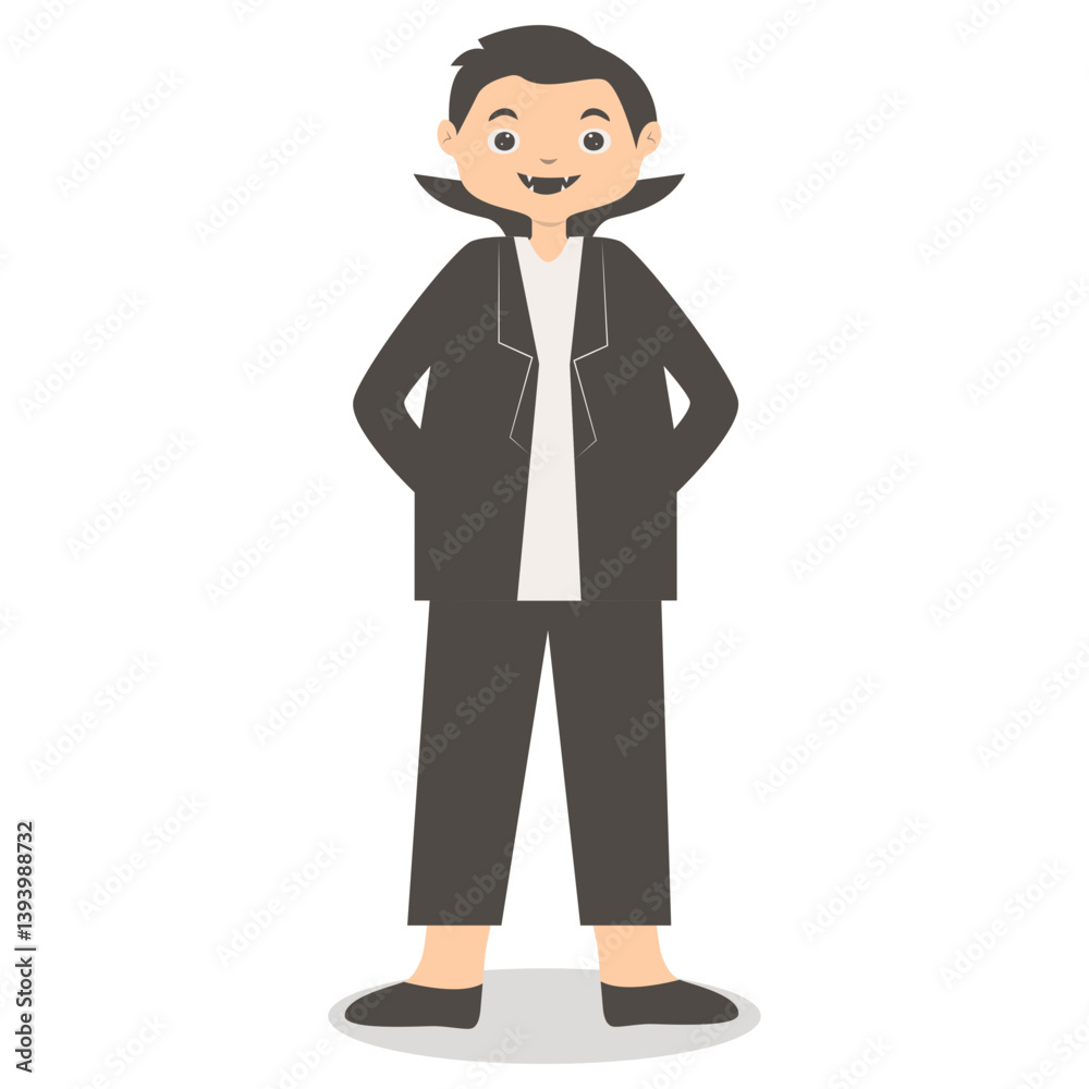 Cute Halloween Kid Character with Costume. Vector Illustration. Cute Halloween Kid Character with Costume. Vector Illustration.