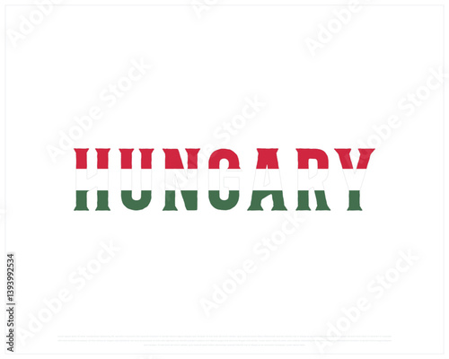 Hungary flag Typography with flag on a white background, Vector design of Hungary flag typography, Flag of Hungary, National Day Design, Hungary Day design