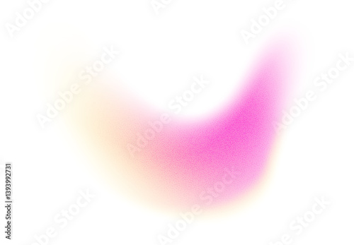 Obraz na płótnie Abstract gradient shape with noise, pink and yellow blurred grainy color gradation, vibrant design element. Figure with soft flow effect, isolated on white. Vector illustration. w salonie