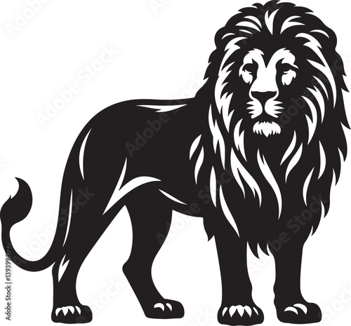 Lion  black silhouette vector, Lion vector 