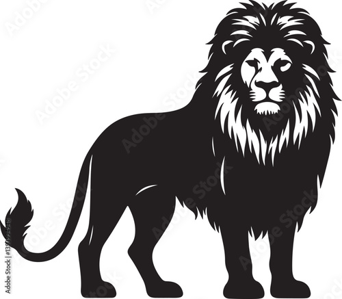 Lion  black silhouette vector, Lion vector 