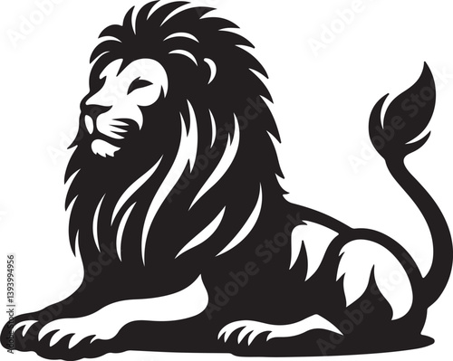 Lion  black silhouette vector, Lion vector 