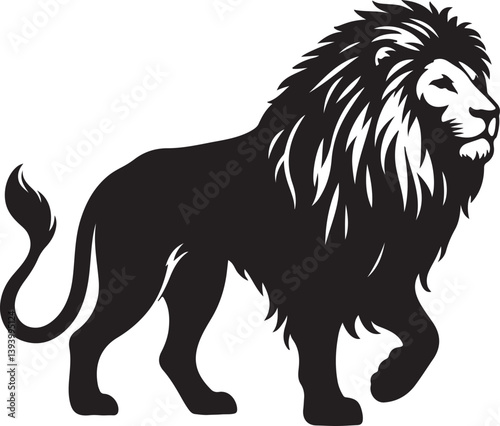 Lion  black silhouette vector, Lion vector 