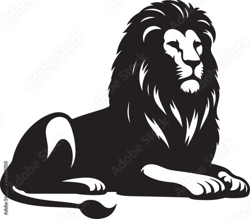 Lion  black silhouette vector, Lion vector 