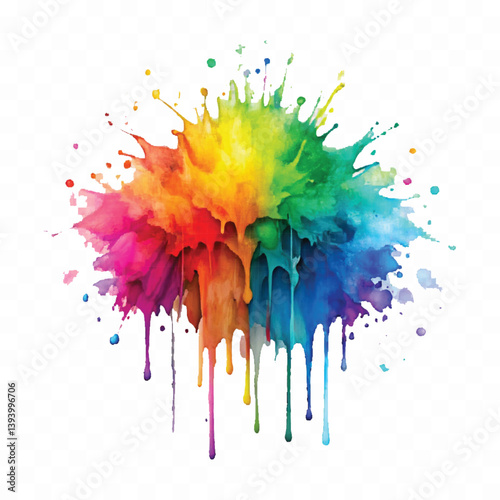 realistic 3d vibrent holli  festival colour or paint splash and  splatter isolated on a white background