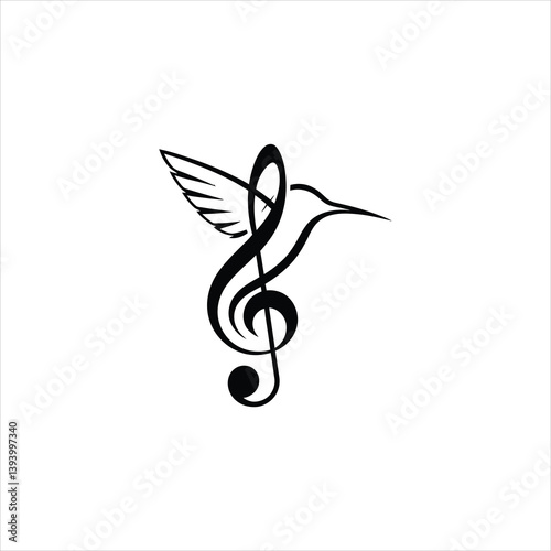 Music Bird Line Abstract Logo vector illustration