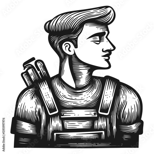 Stylized Portrait of a Confident Young Man in Tactical Gear