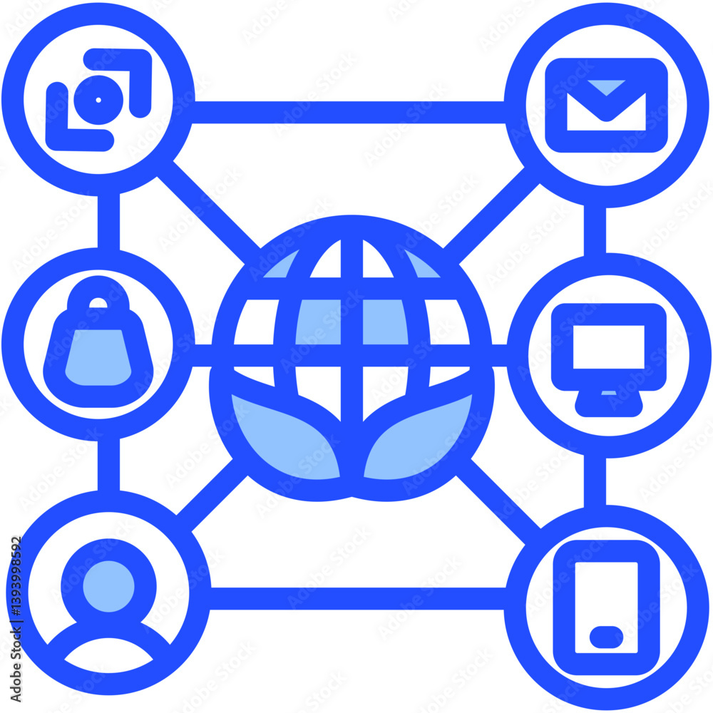 Digital Ecosystem Icon Digital Ecosystem Icon